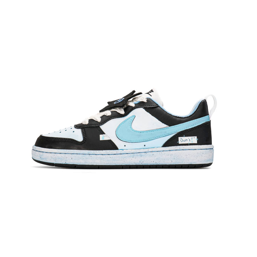 Nike Nike Court Borough Slip Resistant Abrasion Resistant Low top Kids' Skateboarding Shoes White Blue Unisex