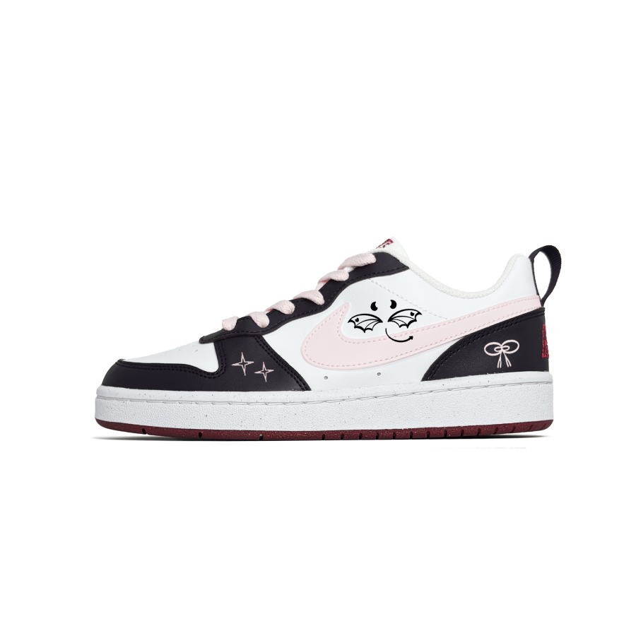 Nike Nike Court Borough SE Demon Girlish Abrasion Resistant Slip Resistant Low top Skateboard Shoes Pink Black Teenagers
