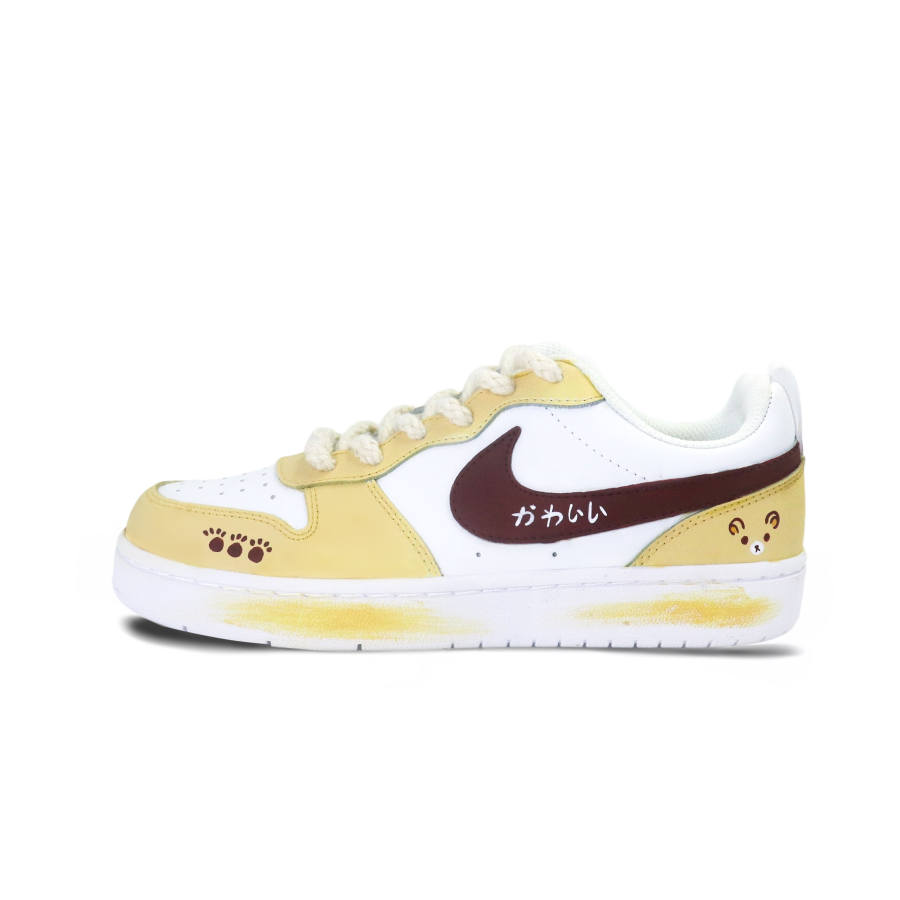 Nike Nike Court Borough Low 2 Cushioning Breathable Kids' Skateboarding Shoes Beige Brown Teenagers
