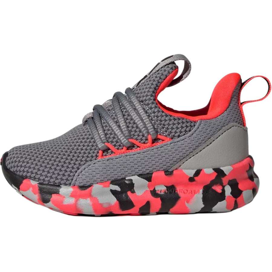 Adidas Adidas LITE RACER ADAPT 7.0 Slip Resistant Abrasion Resistant Low top Toddler Shoes Gray Red Infant And Toddler