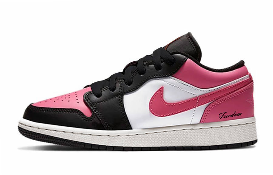 Jordan Jordan Air Jordan 1 Reverse Rose Red Synthetic Leather Low top Children's Basketball Shoes Teenagers