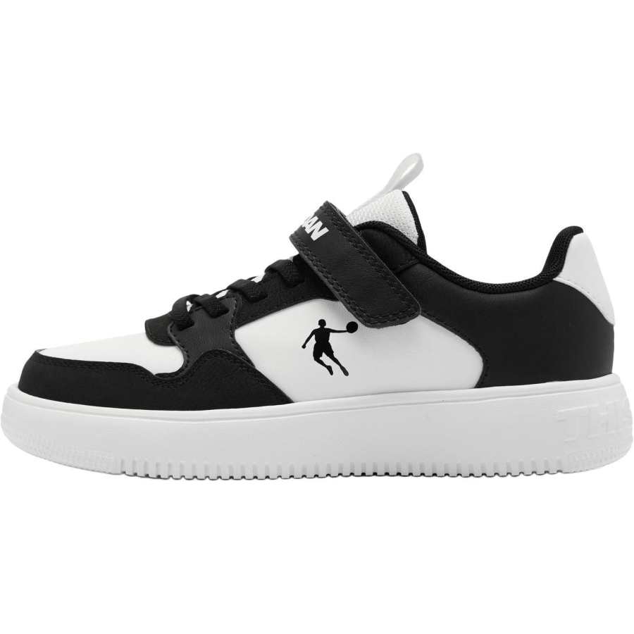 QIAODAN Synthetic Leather, Textile Low top Skateboard Shoes Black/Pure White Unisex
