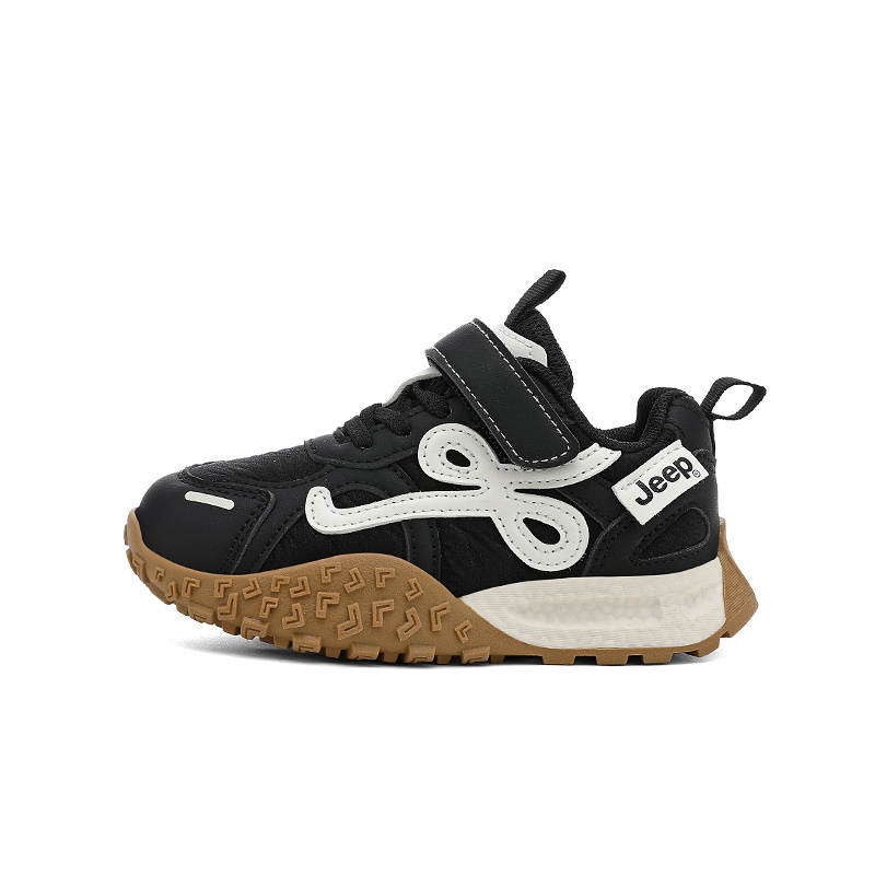 Jeep Running Collection Cushioning Breathable Cushioning Breathable Low top Casual Shoes Starburst Black Kids'