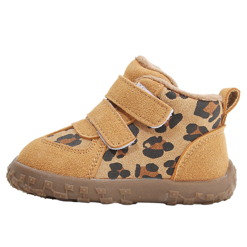 MAIBUXIONG Leopard Print Casual Sports Fleece Lined Thermal Toddler Shoes Infant And Toddler