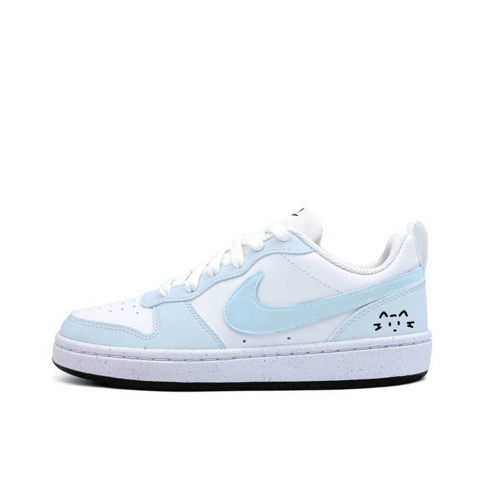 Nike Nike Court Borough Ice Blue Cat Synthetic Leather Abrasion Resistant Abrasion Resistant Low top Skateboard Shoes