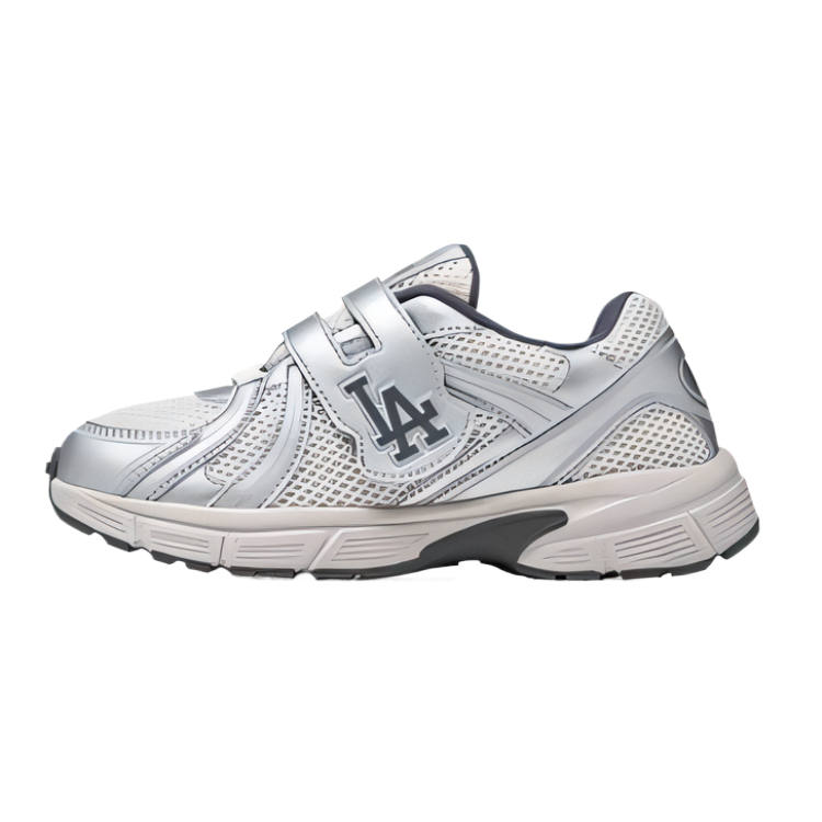 MLB Los Angeles Dodgers Synthetic Leather Slip Resistant, Abrasion Resistant, Breathable Low top Running Shoes Silver