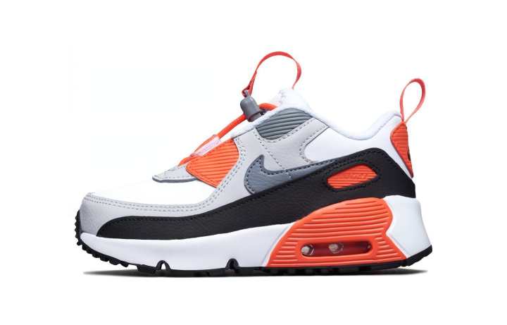 Nike Nike Air Max 90 Toggle Mid top Toddler Shoes Gray White Orange Infant And Toddler