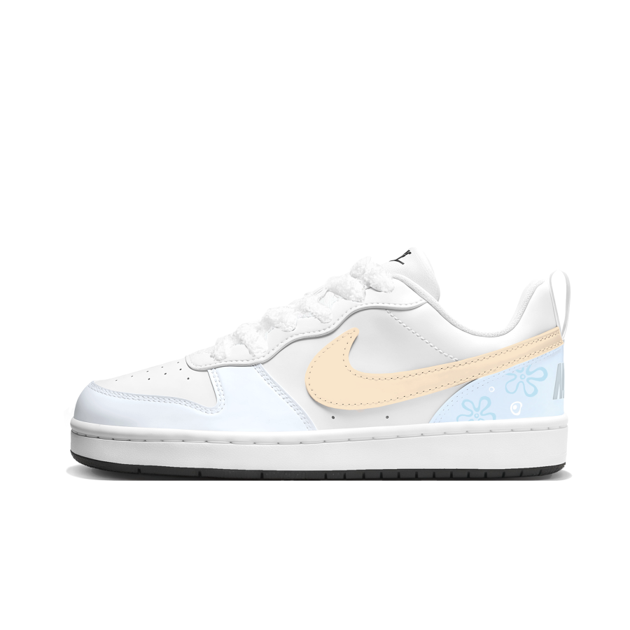 Nike Nike Court Borough Synthetic Leather Abrasion Resistant Abrasion Resistant Low top Kids' Skateboarding Shoes Blue