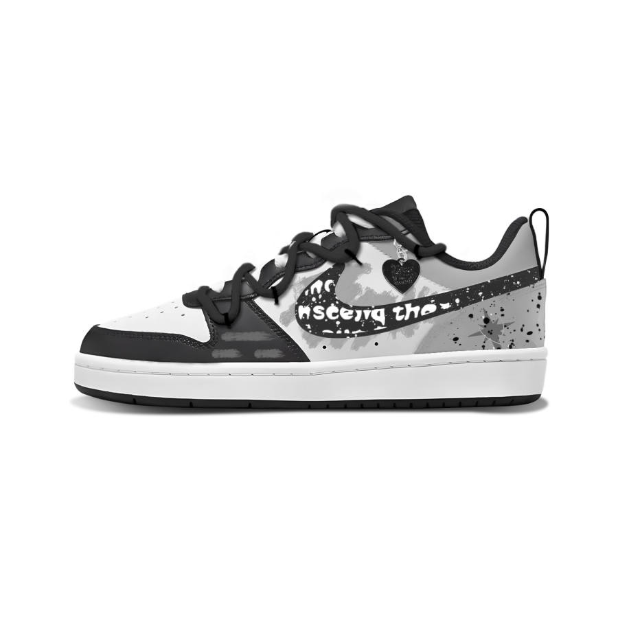 Nike Nike Court Borough Leather Abrasion Resistant Low top Skateboard Shoes Gray Kids'