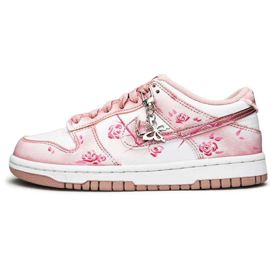 Nike Nike Dunk Rose Whispers Synthetic Leather Abrasion Resistant Abrasion Resistant Low top Kids' Skateboarding Shoes
