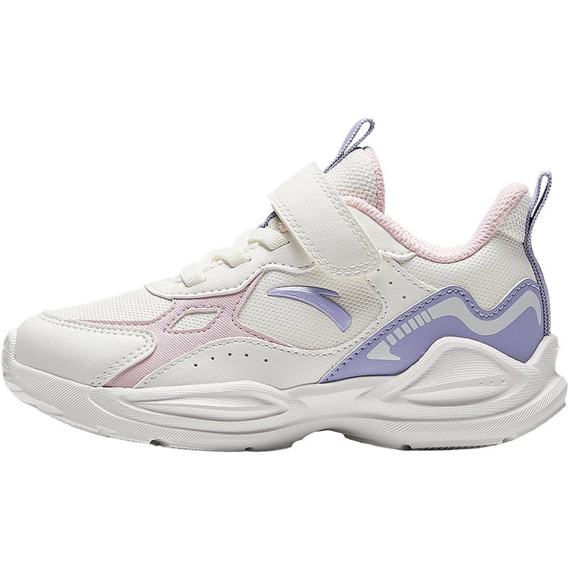 Antakids Synthetic Leather Lightweight Cushioning Low top Kids' Running Shoes White Pink Purple