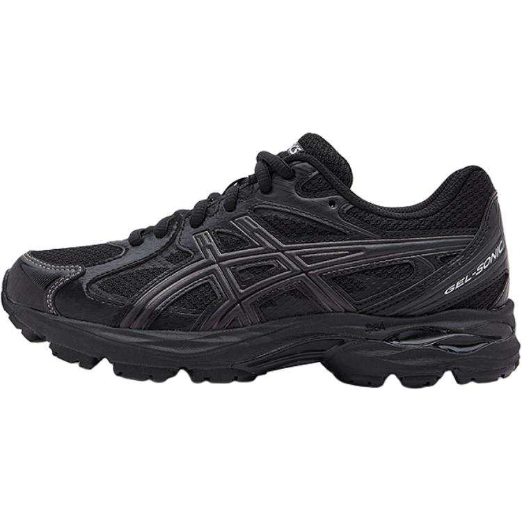 ASICS GEL SONIC Synthetic Leather, Textile Low top Kids' Running Shoes Black Teenagers