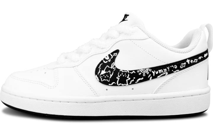 Nike Nike Court Borough Asking Kitten Synthetic Leather Low top Skateboard Shoes White Kids'
