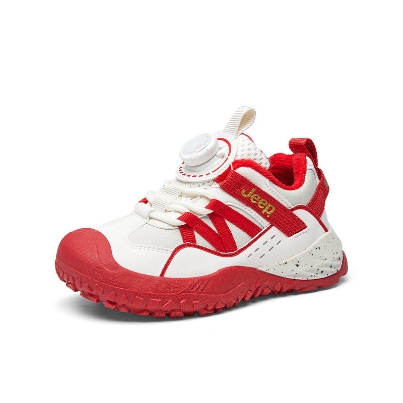 Jeep Synthetic Leather Athletic Shoes Rotating Buttons Versatile Comfortable Fleece Lined Trendy