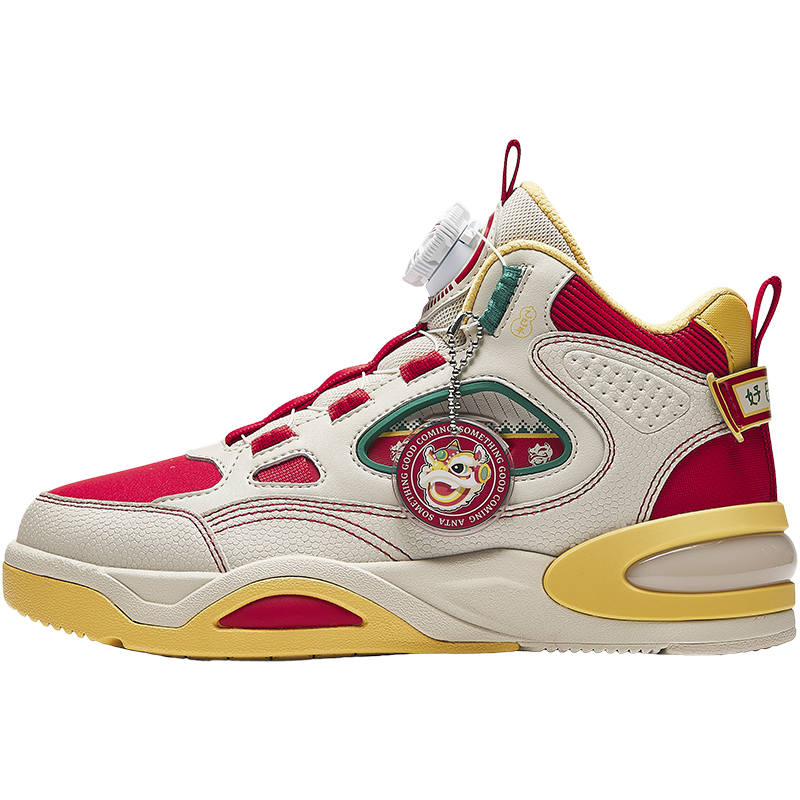 Antakids Synthetic Leather High top Skateboard Shoes White Red 33 40 Teenagers