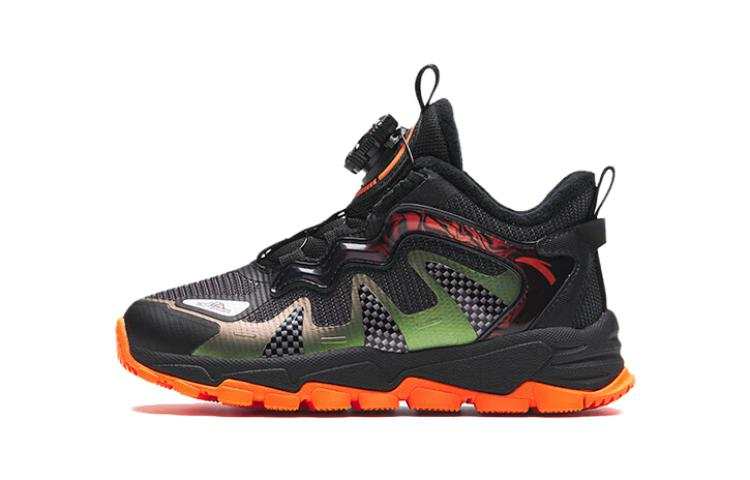 Antakids Slip Resistant Thermal Mid top Kids' Running Shoes Black Orange Children Aged 3 7 Years Old