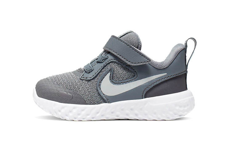 Nike Nike REVOLUTION 5 Slip Resistant Cushioning Abrasion Resistant Low top Toddler Shoes Gray White Infant And Toddler