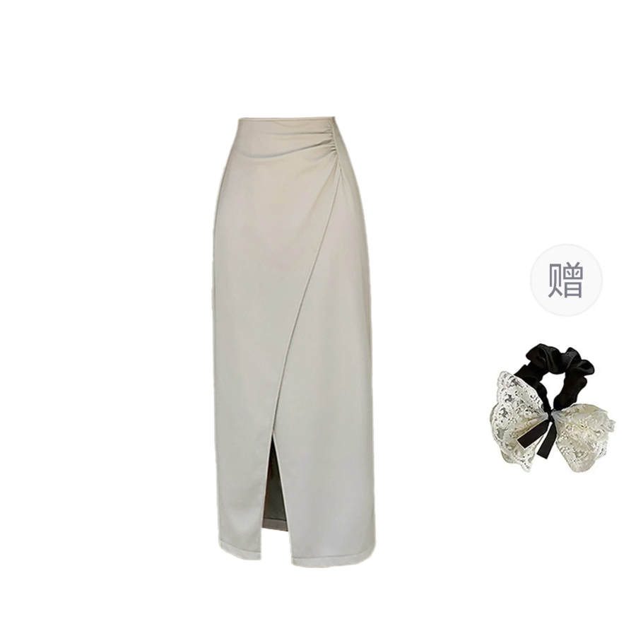 CPAURA Leather Long Skirt Women's