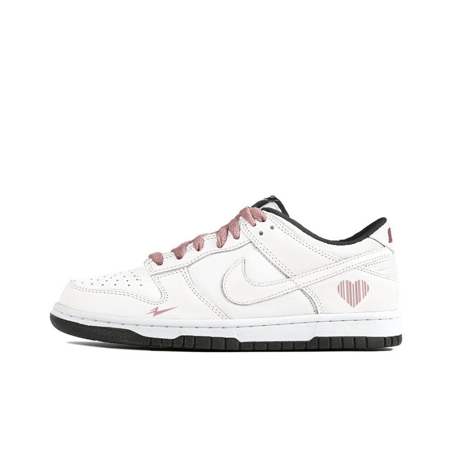 Nike Nike Dunk Colored Glaze Abrasion Resistant Low top Kids' Skateboarding Shoes White Pink Teenagers