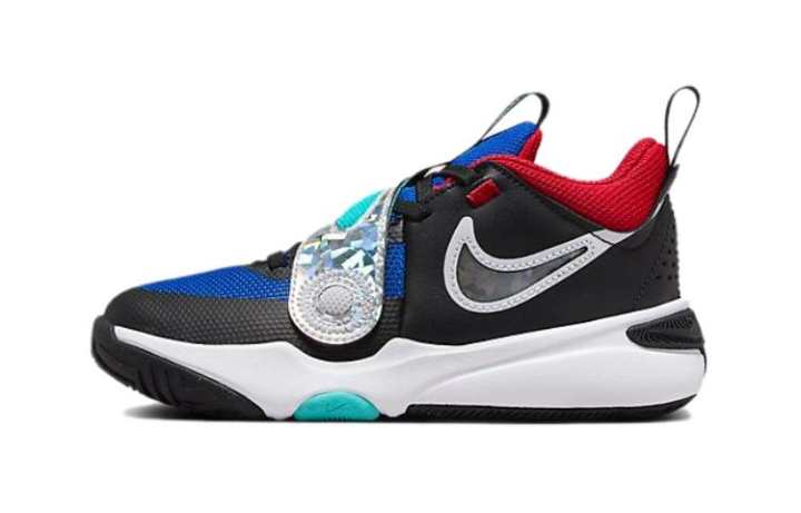 Nike Nike Team Hustle D 11 Low top Children's Basketball Shoes Black White Blue Kids'