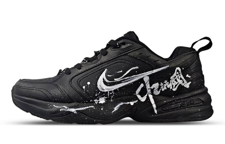 Nike Nike Air Monarch 4 Gothic Graffiti Low top Chunky Sneakers Unisex Black White