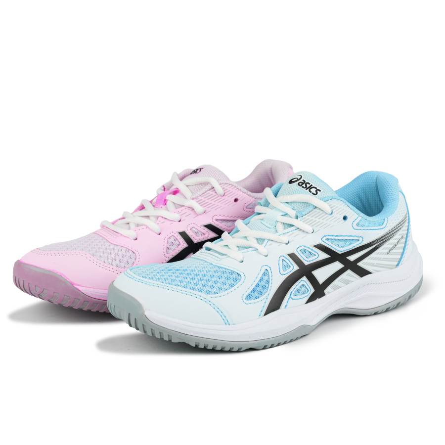 ASICS Gel Upcourt 6 Synthetic Leather Low top Training Shoes Blue Pink Kids'