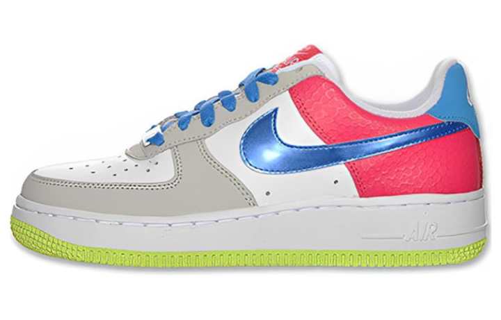 Nike Nike Air Force 1 Slip Resistant Cushioning Low top Skateboard Shoes White Gray Blue Red Unisex