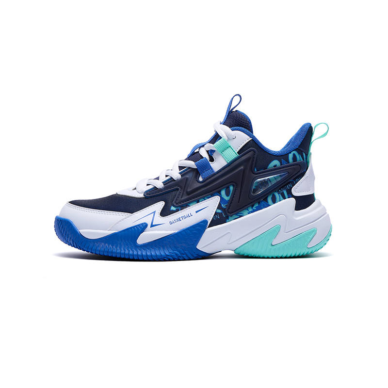 361°KIDS Brave Warrior 2.0 Synthetic Leather, Textile Low top Basketball Shoes Blue White Unisex
