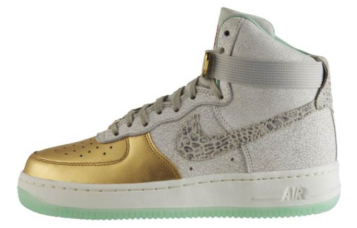 Nike Nike Air Force 1 Year Of The Horse High top Skateboard Shoes Light Bone Gold Unisex