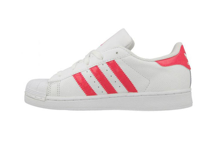 Adidas Originals Superstar Collection C Low top Kids' Skateboarding Shoes White Pink Children Aged 3 7 Years Old