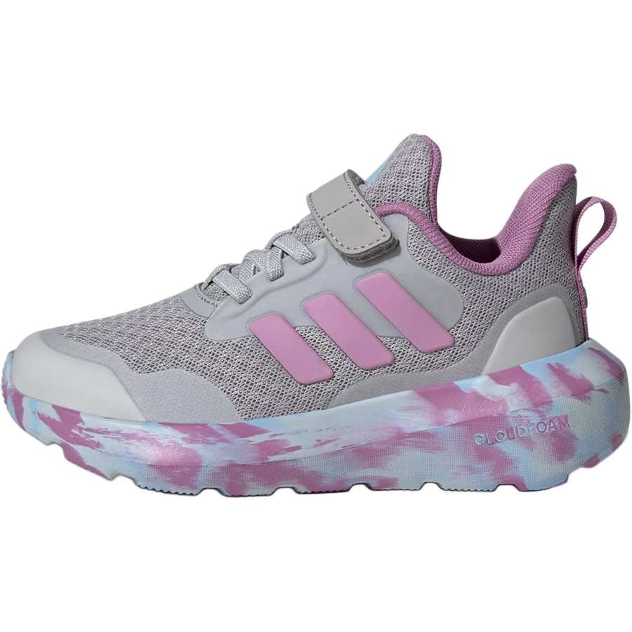 Adidas Adidas FORTARUN 3.0 Comfortable Slip Resistant Abrasion Resistant Low top Kids' Running Shoes Gray Purple