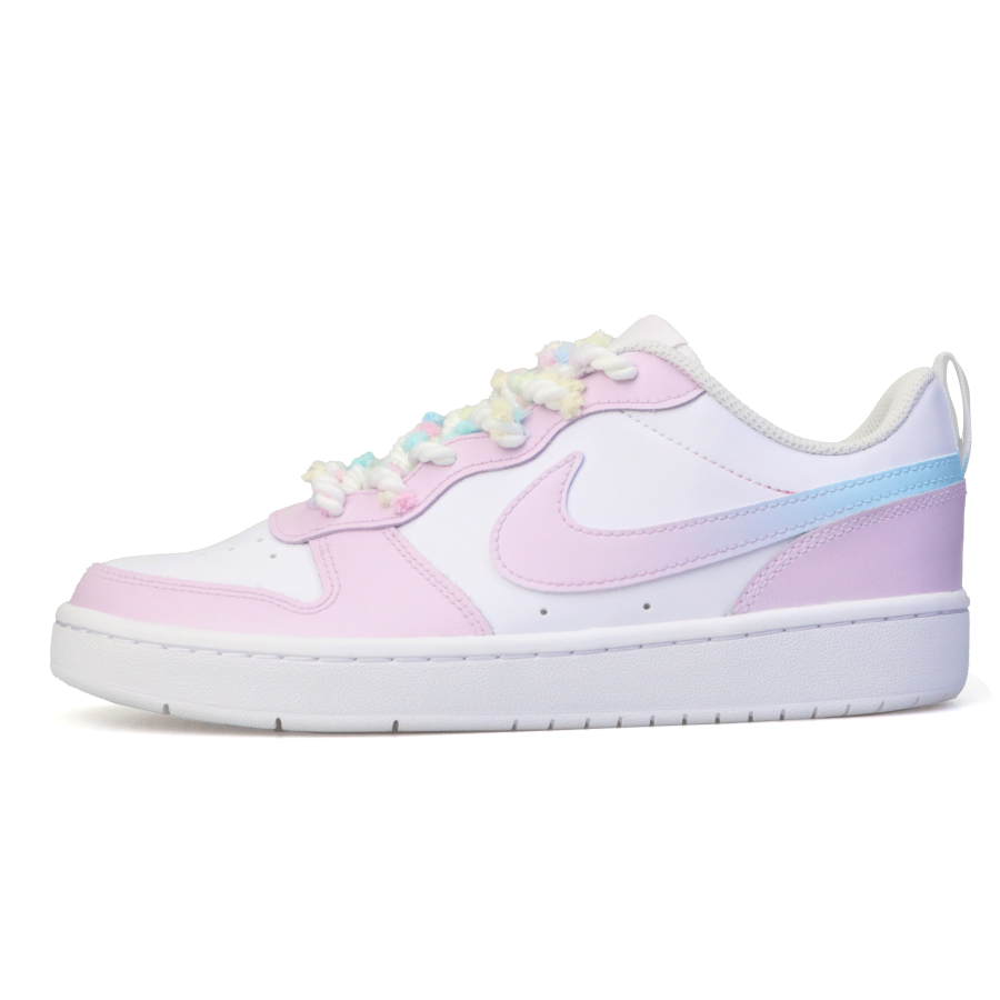 Nike Nike Court Borough Low 2 Leather Abrasion Resistant Breathable Slip Resistant Low top Kids' Skateboarding Shoes