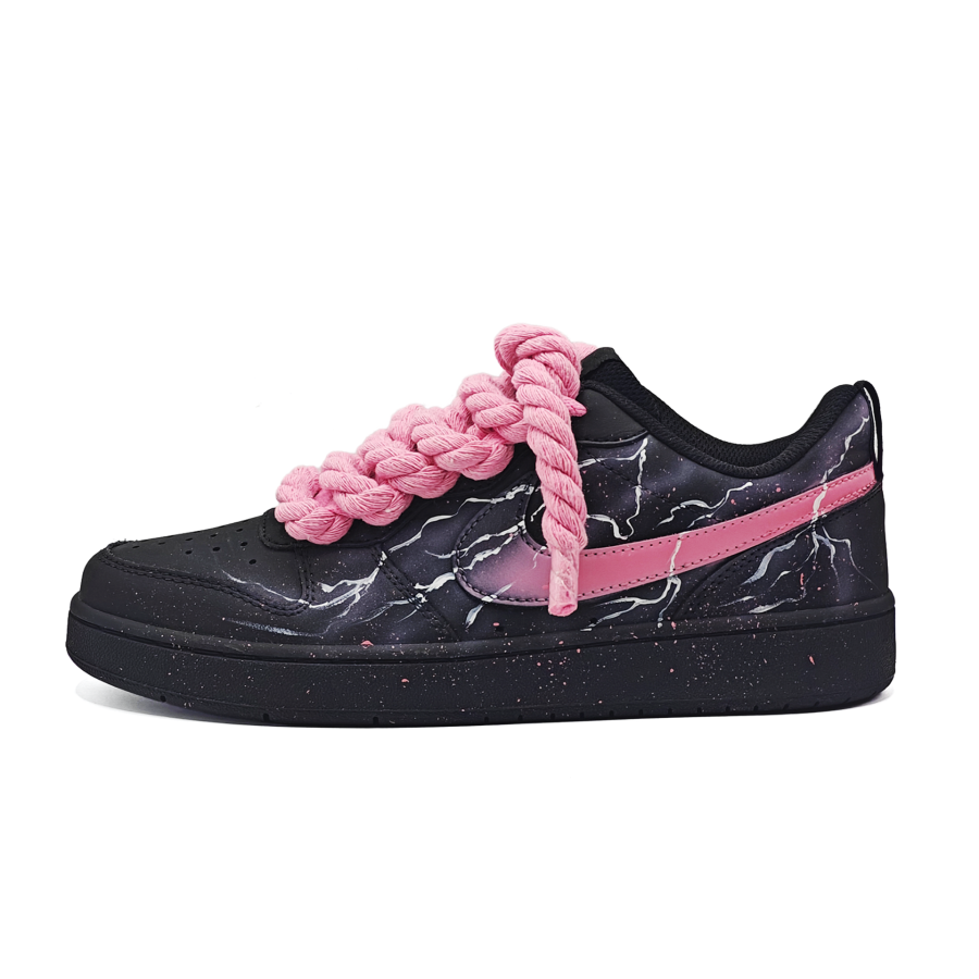 Nike Nike Court Borough Thunder And Lightning Slip Resistant Lightweight Cushioning Low top Kids' Skateboarding Shoes Pink