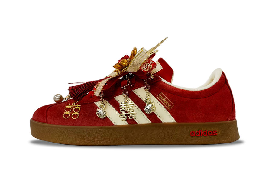 Adidas Adidas Vl Court Classic Golden Jubilee Knot Wear resistant And Lightweight Low top Skateboard Shoes Unisex Red