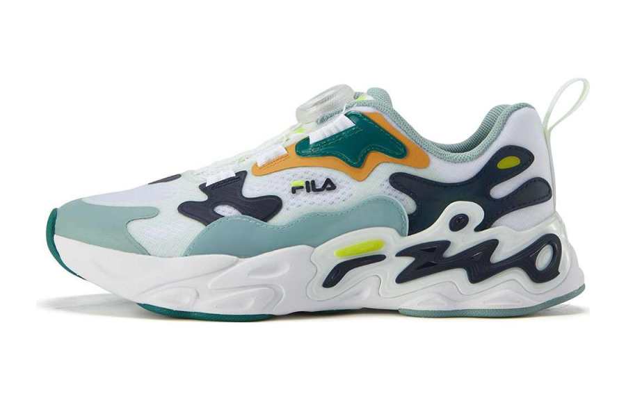 FILA KIDS Abrasion Resistant Breathable Low top Kids Lifestyle Shoes White Green Black Teenagers