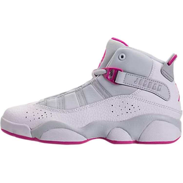 Jordan Jordan Air Jordan 6 Rings Abrasion Resistant Breathable Children's Basketball Shoes White Purple Kids'