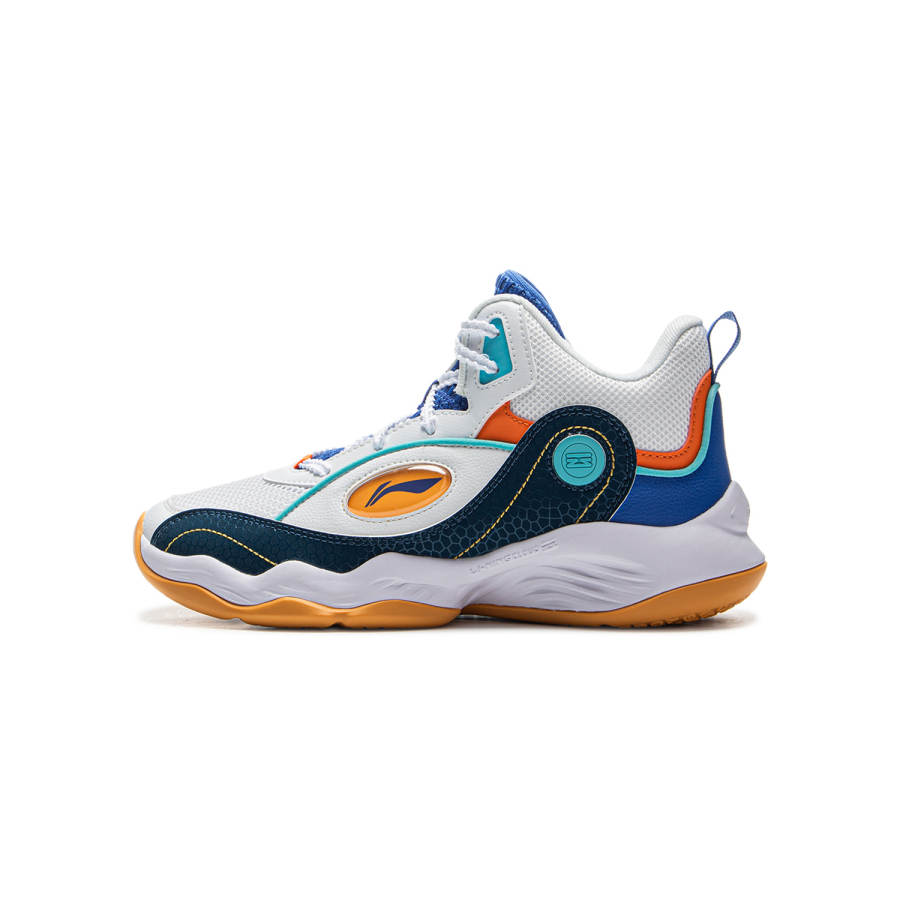 Li-Ning YOUNG Li Ning YOUNG Basketball Comfortable Children's Basketball Shoes Standard White/Navy Blue/Colorful Blue Kids'
