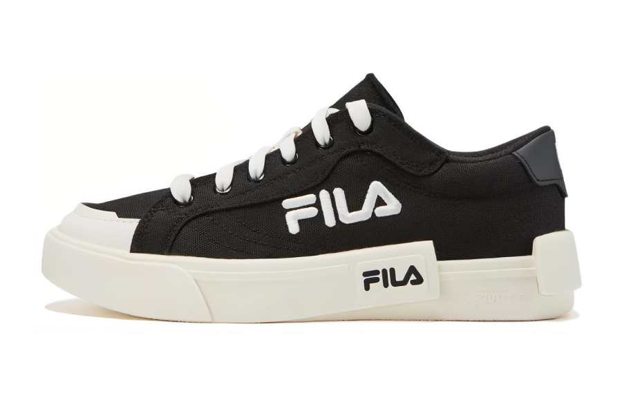 FILA KIDS Slip Resistant Abrasion Resistant Low top Kids Canvas Shoes Black White