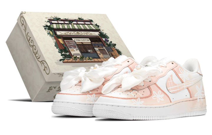 Nike Nike Air Force 1 Vintage Bowknot, Special Box, Urban Chic Style Girlish Slip Resistant Slip Resistant Low top