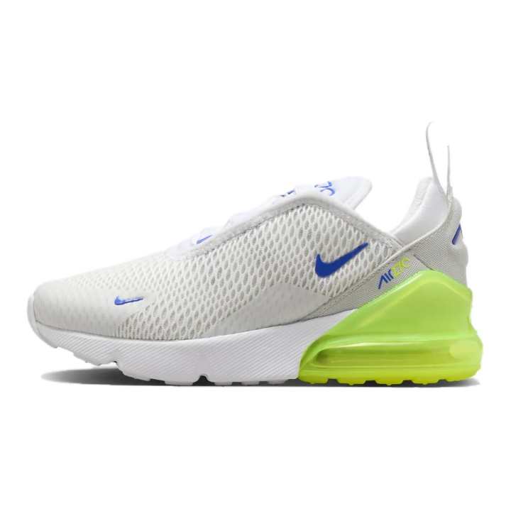 Nike Nike Air Max 270 Comfortable And Lightweight Low top Kids' Running Shoes White Blue Kids'