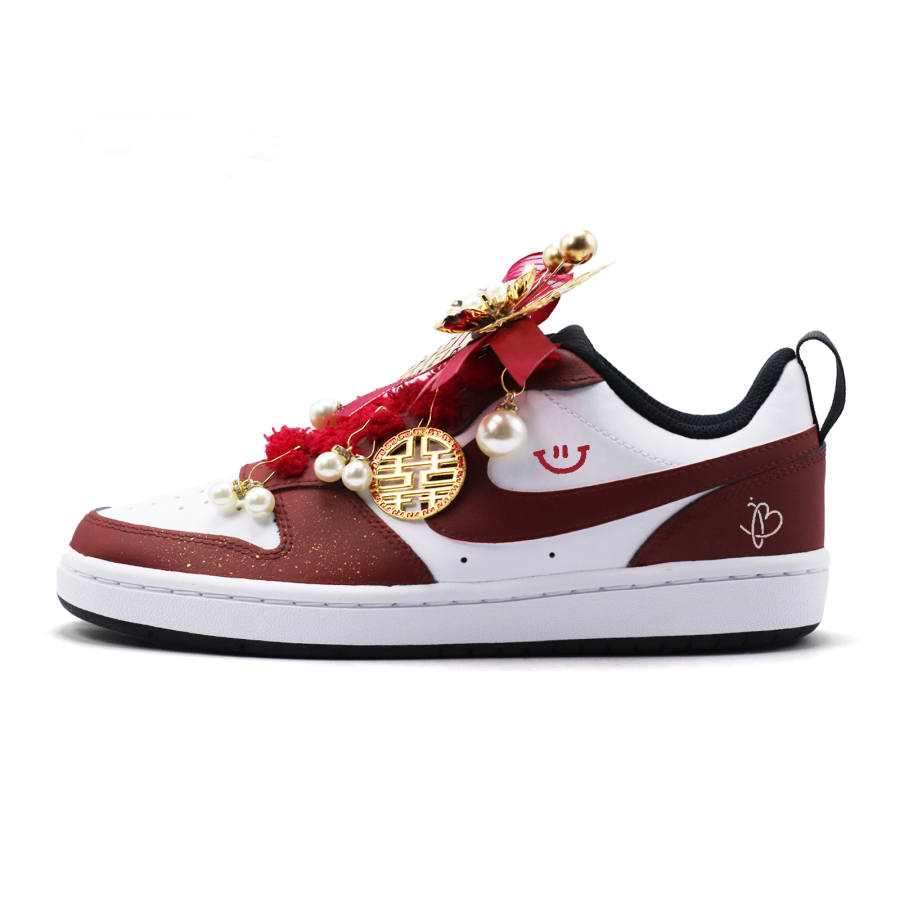 Nike Nike Court Borough Heart To Heart Union Leather Slip Resistant Abrasion Resistant Low top Skateboard Shoes Kids'