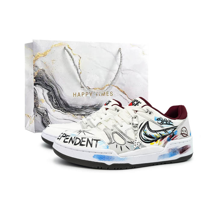 Nike Nike Full Force Street Graffiti Abrasion Resistant Abrasion Resistant Low top Skateboard Shoes Men's Multicolor