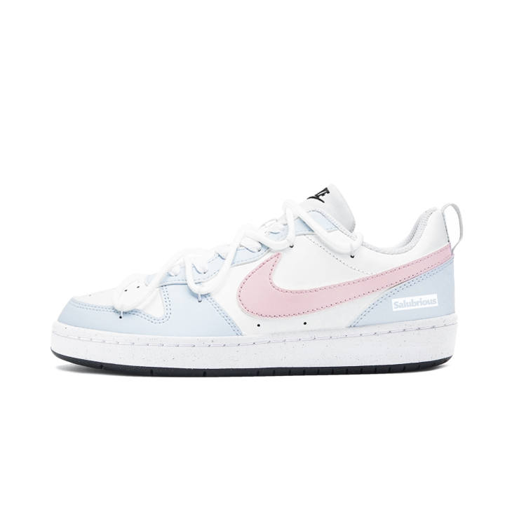 Nike Nike Court Borough Moonlight Qingxing Abrasion Resistant Low top Kids' Skateboarding Shoes Light Blue Teenagers