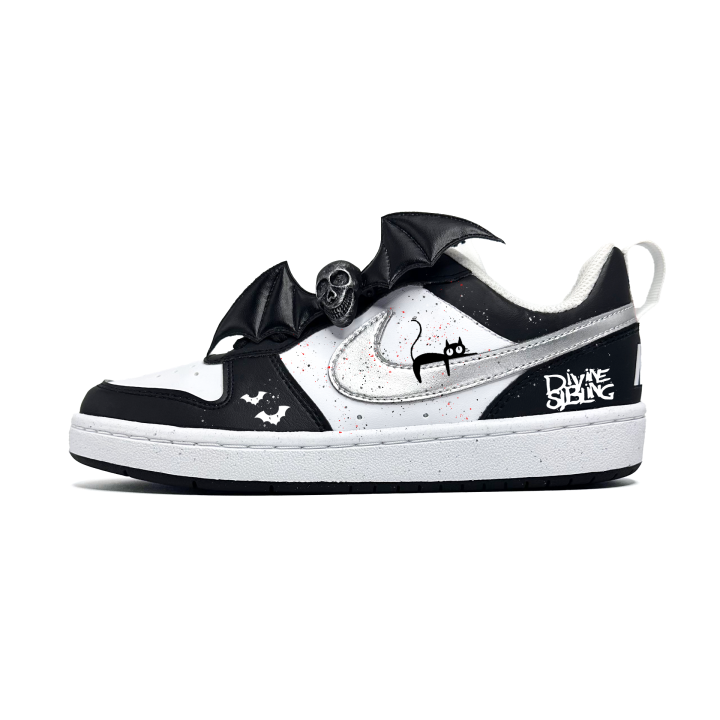Nike Nike Court Borough Black Castle, Midnight, Bat Synthetic Leather Slip Resistant Abrasion Resistant Low top