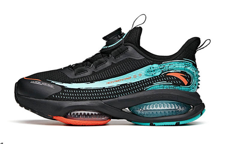 Antakids UFO3.0 Slip Resistant Cushioning Abrasion Resistant Low top Running Shoes Black Green Teenagers