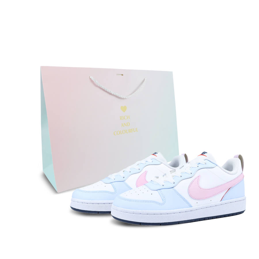 Nike Nike Court Borough Panna Cotta Cushioning, Wear Resistant Low top Kids' Skateboarding Shoes Pink Teenagers