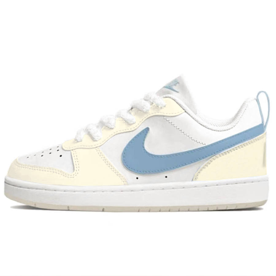 Nike Nike Court Borough Slip Resistant Abrasion Resistant Low top Kids' Skateboarding Shoes Yellow Blue Teenagers