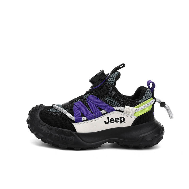 Jeep Synthetic Leather, Textile Low top Running Shoes Obsidian Black Kids'