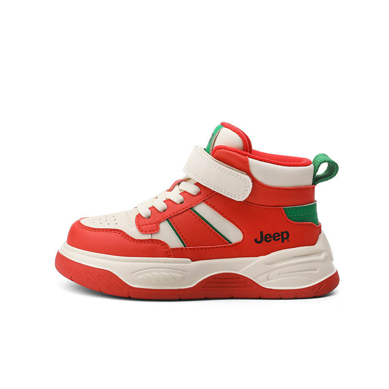 Jeep Trendy High top Kids' Skateboarding Shoes Beige Red Kids'