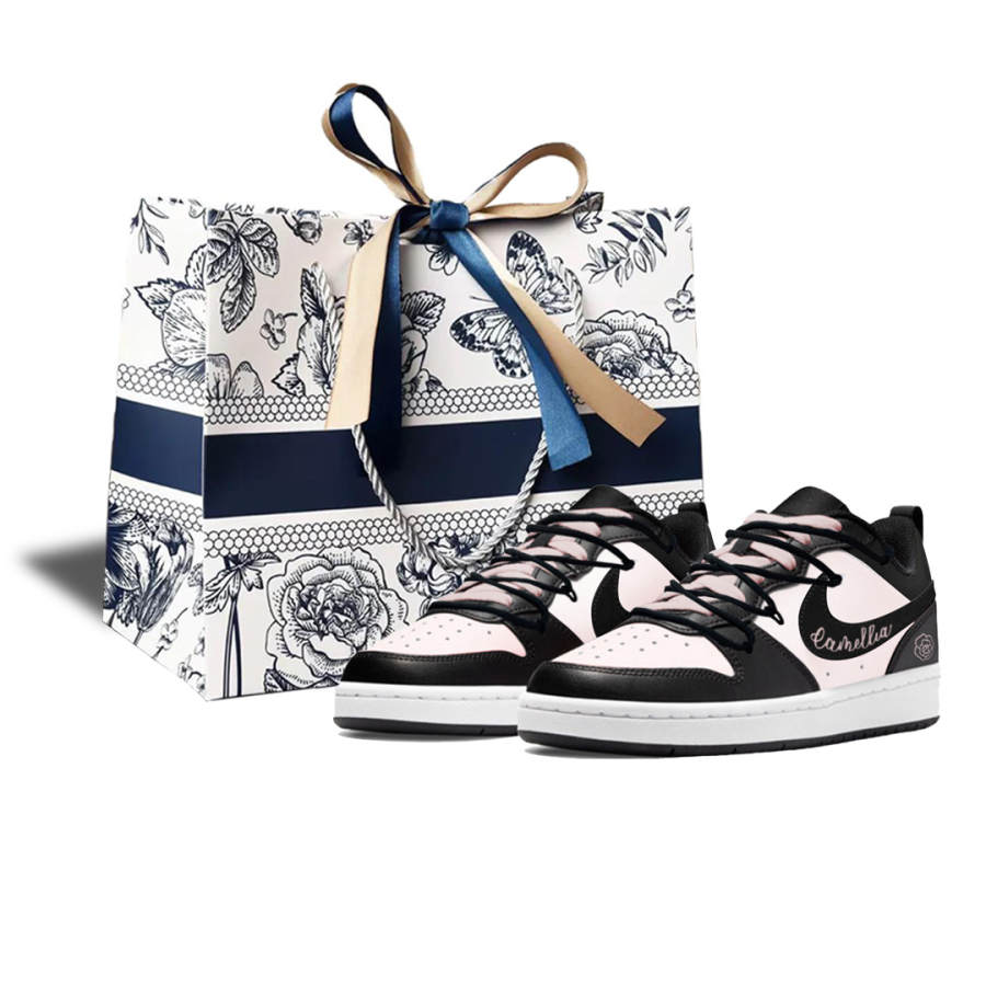 Nike Nike Court Borough Camellia Poetry Raft Leather Abrasion Resistant Abrasion Resistant Low top Kids' Skateboarding Shoes